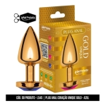 Plug Anal S Gold Corazon Azul - La Pimienta