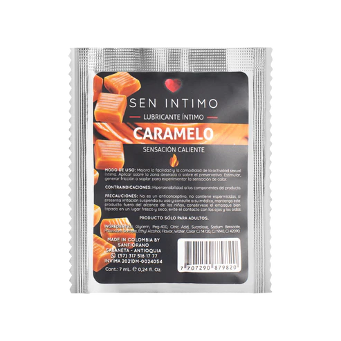 caramelo sachet Lubricante Caramelo Caliente Sachet 7ml – Sen Intimo - Image 1