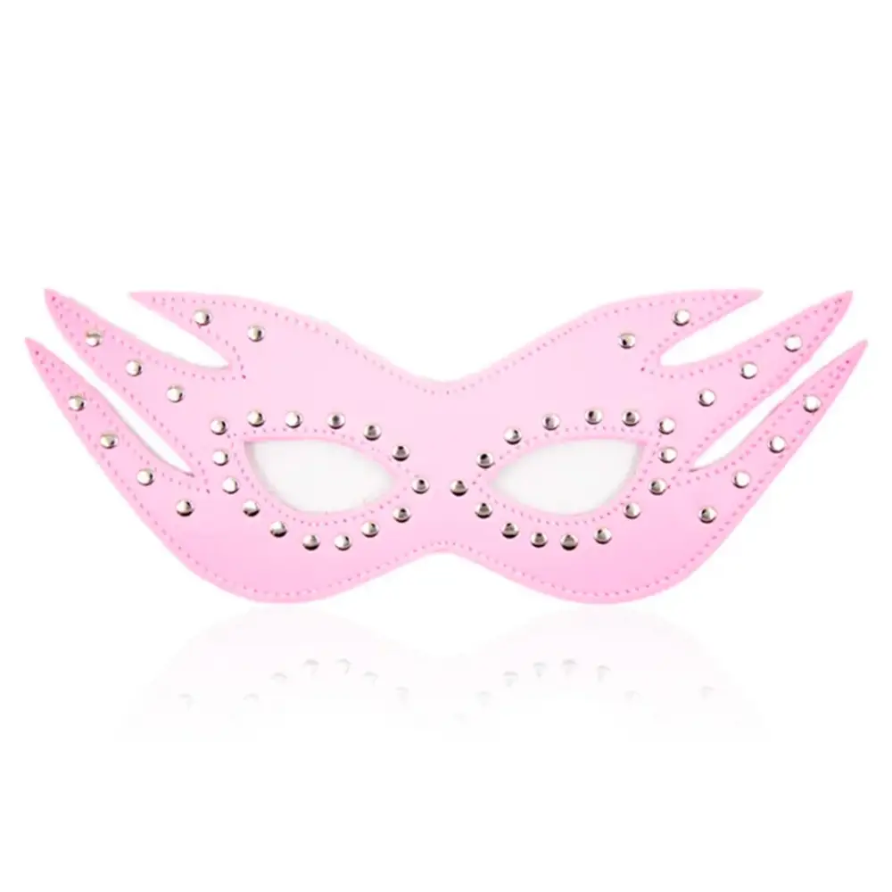 235 Antifaz BDSM de Cuerina Rosa con Correas Elásticas - Image 1