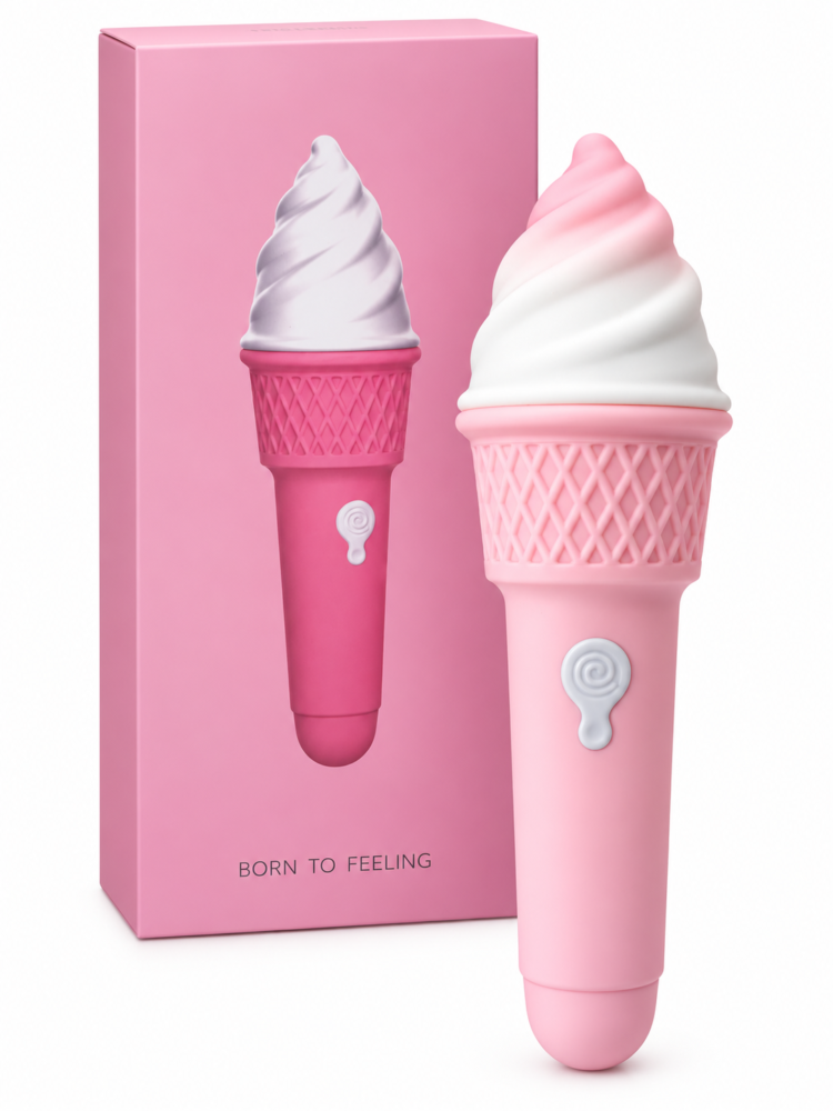 Producto de helado rosa con empaque Vibrador Helado Recargable Rosado - Image 1