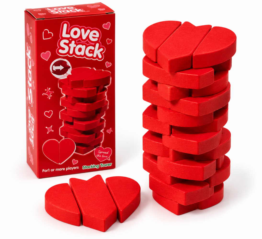 a9bc3d82-7fcc-4f92-93f3-01b6e94c49f1 Juego de Equilibrio Torre de Corazones - Love Stack - Image 1